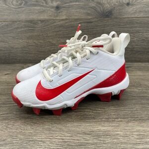Nike Alpha Menace Shark Youth Kids Football Cleats White Red Sz 1Y FQ4012-102